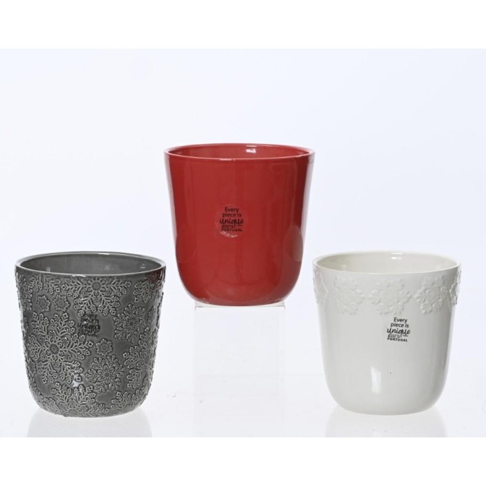 VASETTO NATALIZIO CERAMICA 3 ASSORTITI H.13